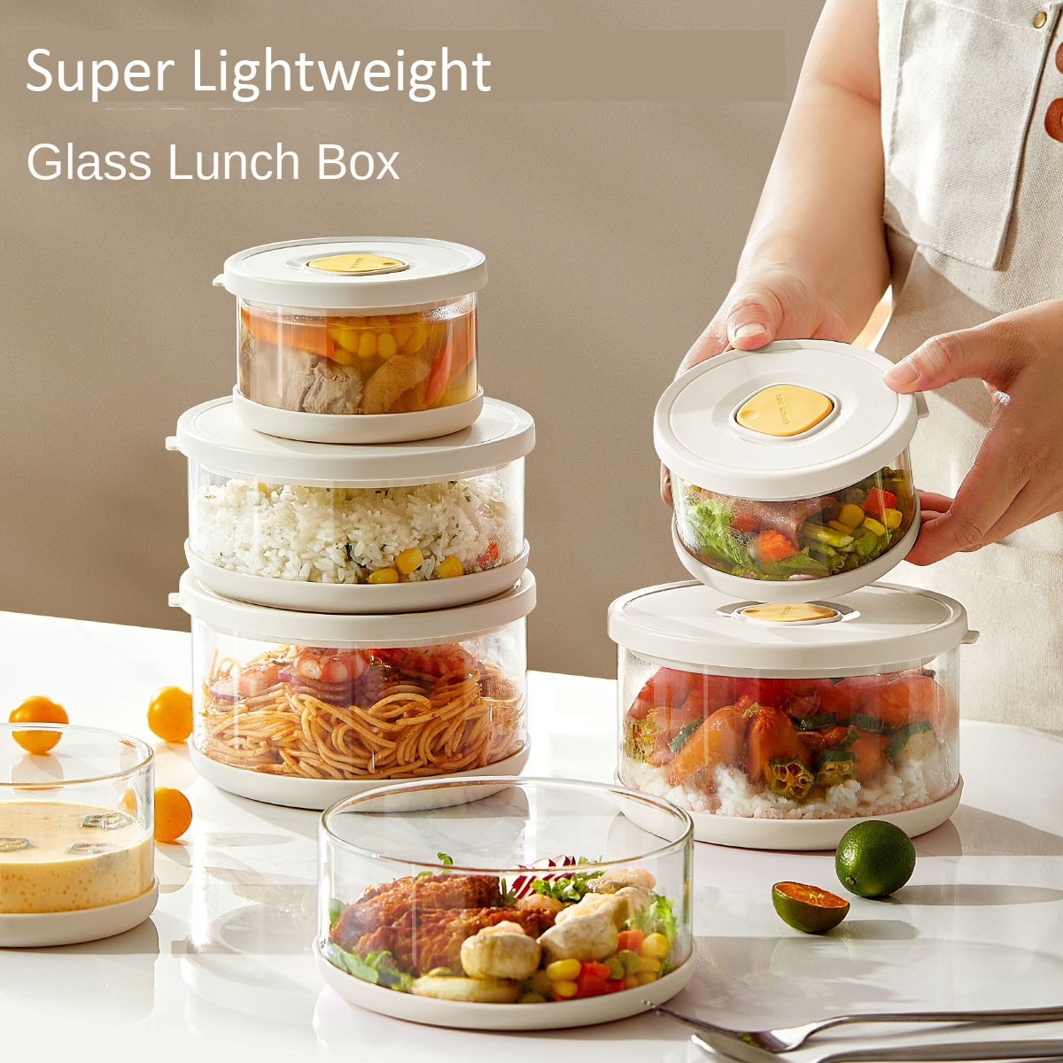 Meal Prep Frozen Food - Recipiente de Vidro para Armazenamento de