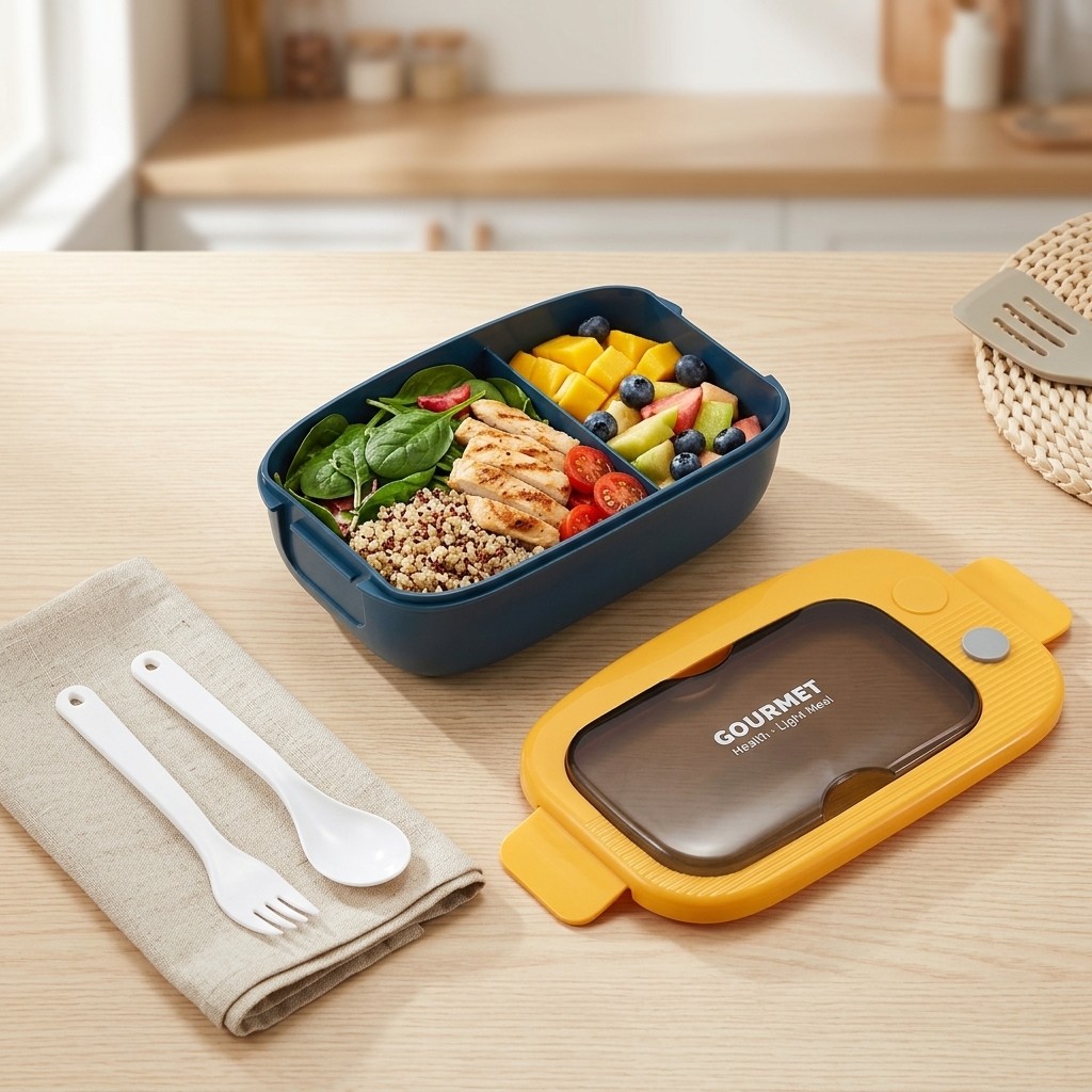 Meal Prep Or Prep Meal - Marmita Plástica Bento com 2 Compartimentos,
