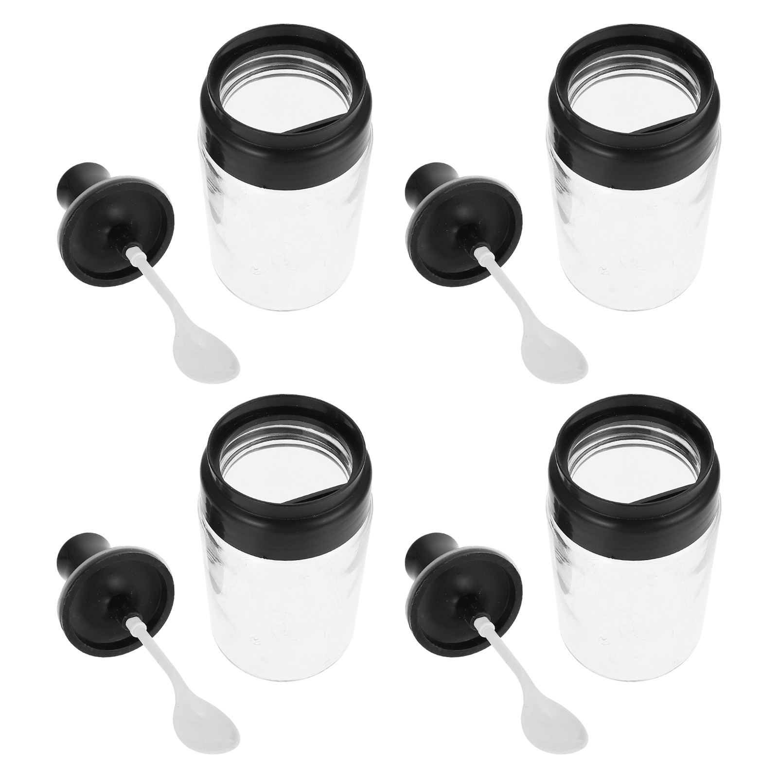 Meal Prep Jars With Lids - Conjunto de 4 Potes de Vidro