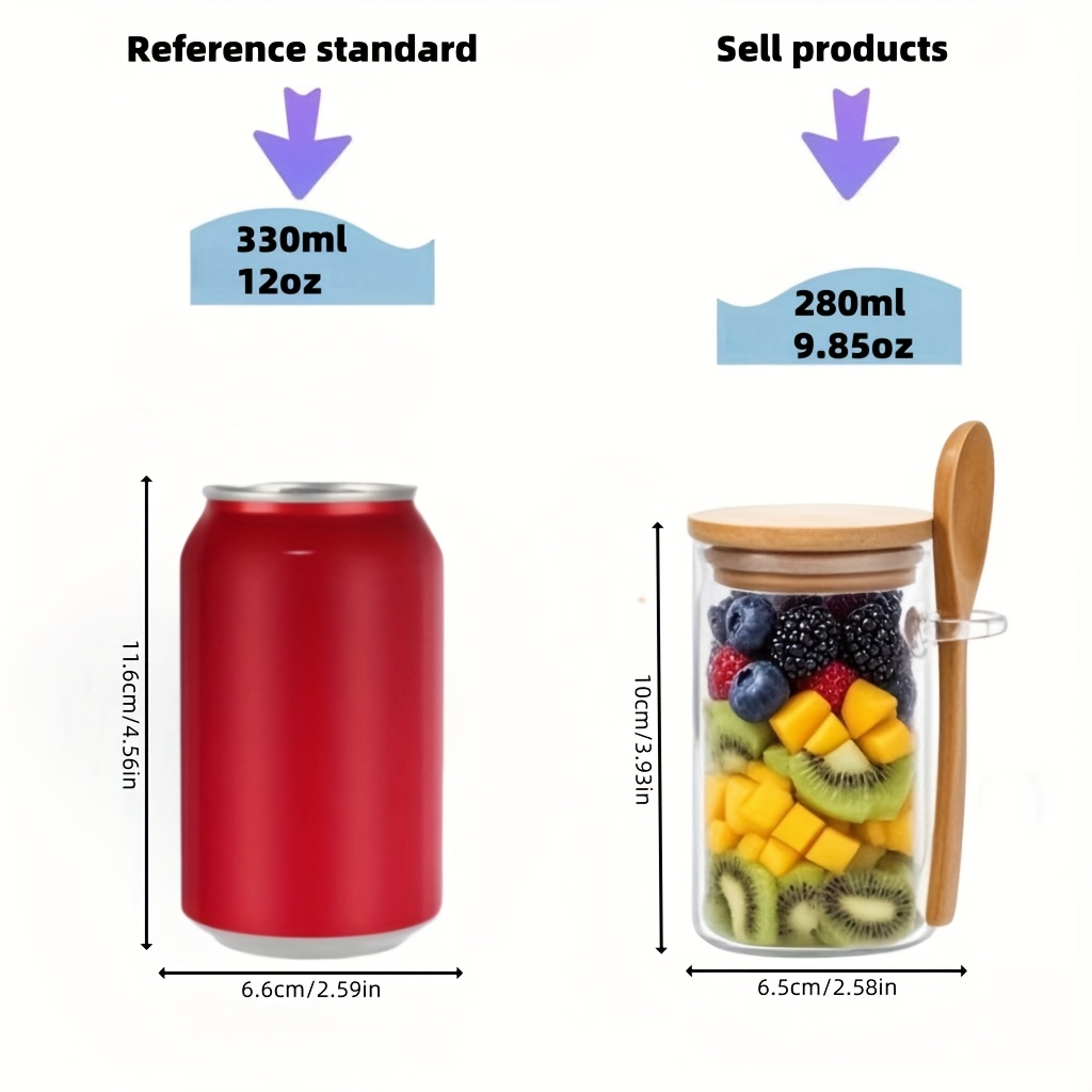 Conjunto de 4/8/12 Copos de Av - Meal Prep Jars With Lids avaliação e preço