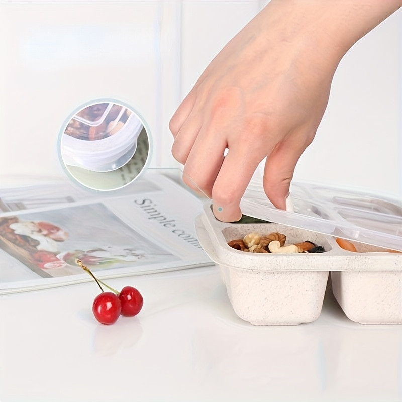 Bento Snack Boxes com Tampa, 4 - Meal Prep No Microwave avaliação e preço